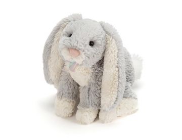 PLUSZOWY KRÓLIK, Loppy Silver Bunny, Jellycat, dł. 25 cm 